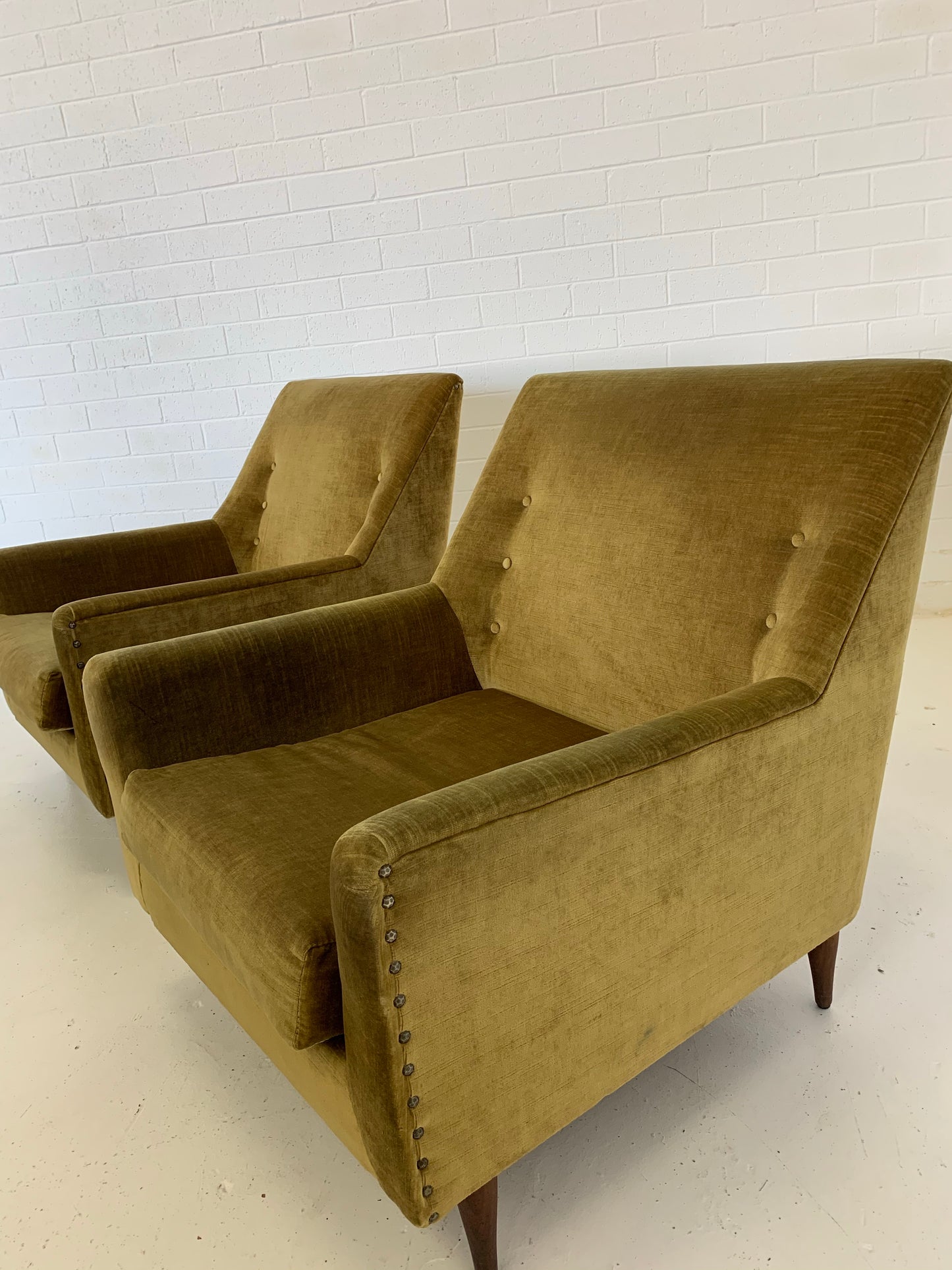 Beautiful Mid Century Velvet Armchairs