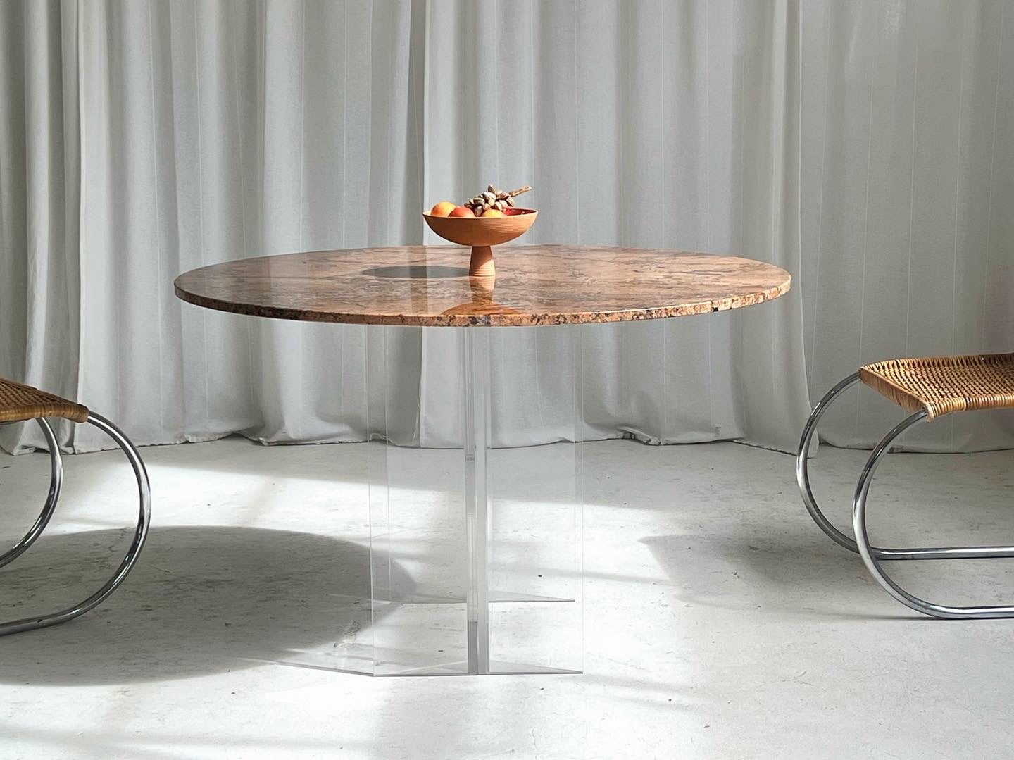 Custom Lucite Stone Table