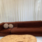 Vintage Fler Choc Velvet Modular Sofa / Bed