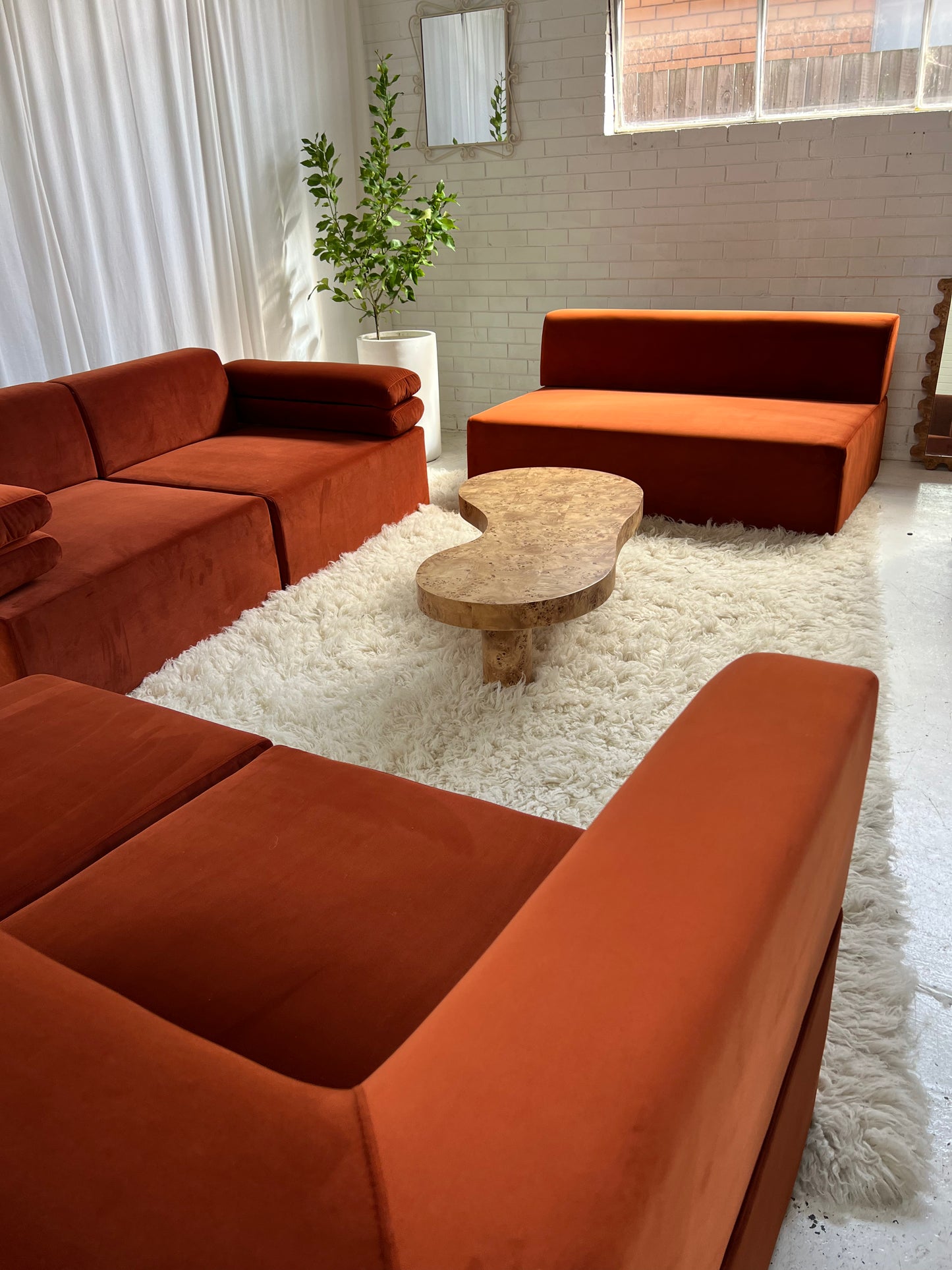 - Copper Velvet Modular Sofa Set