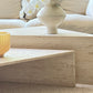 Vintage Italian Split Unfilled Travertine Coffee Table