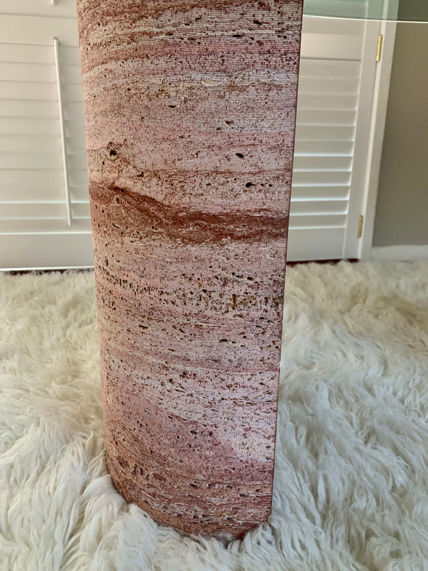 Rare Pink Travertine Table