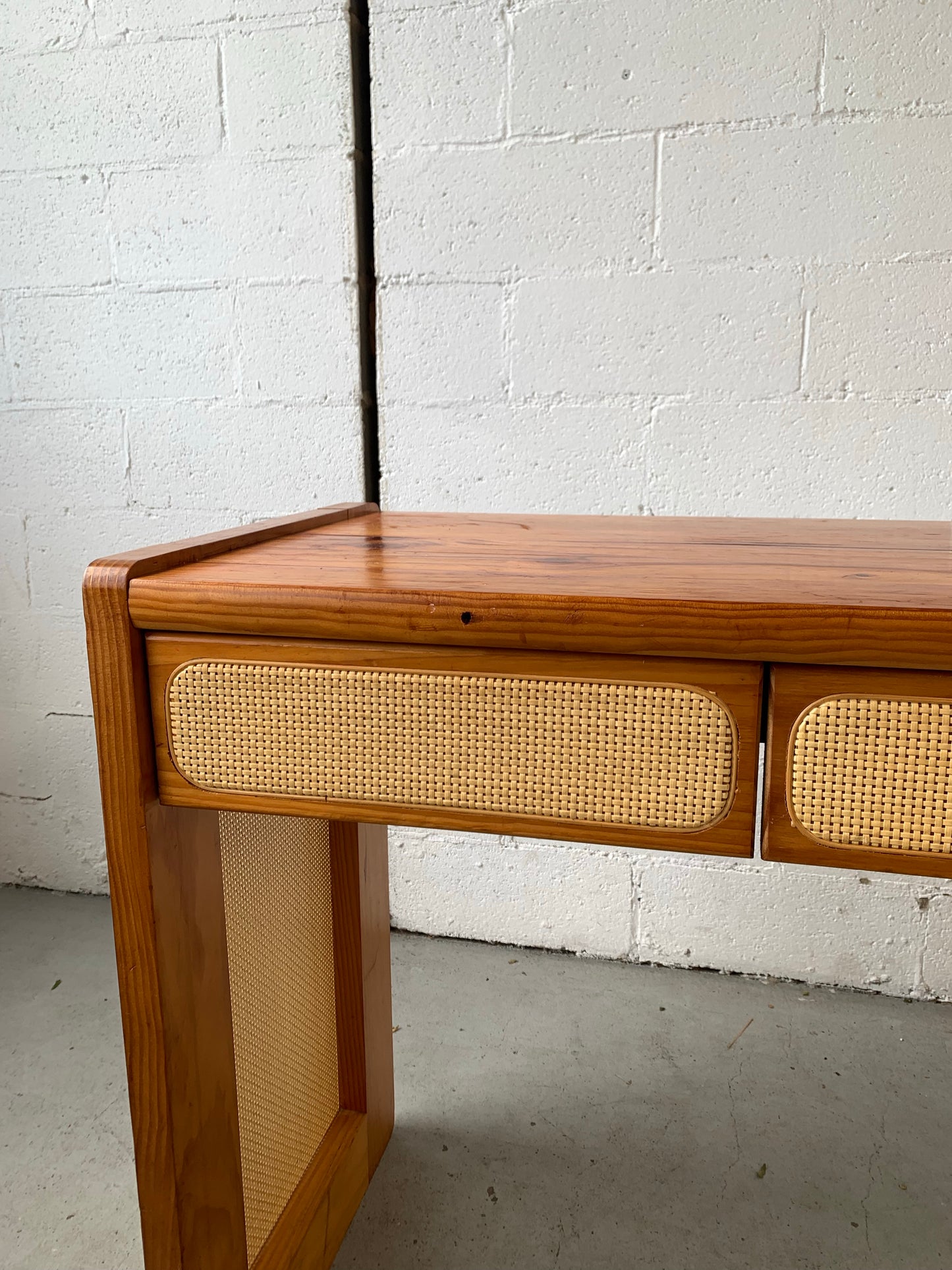 Rattan Console Table With Storage