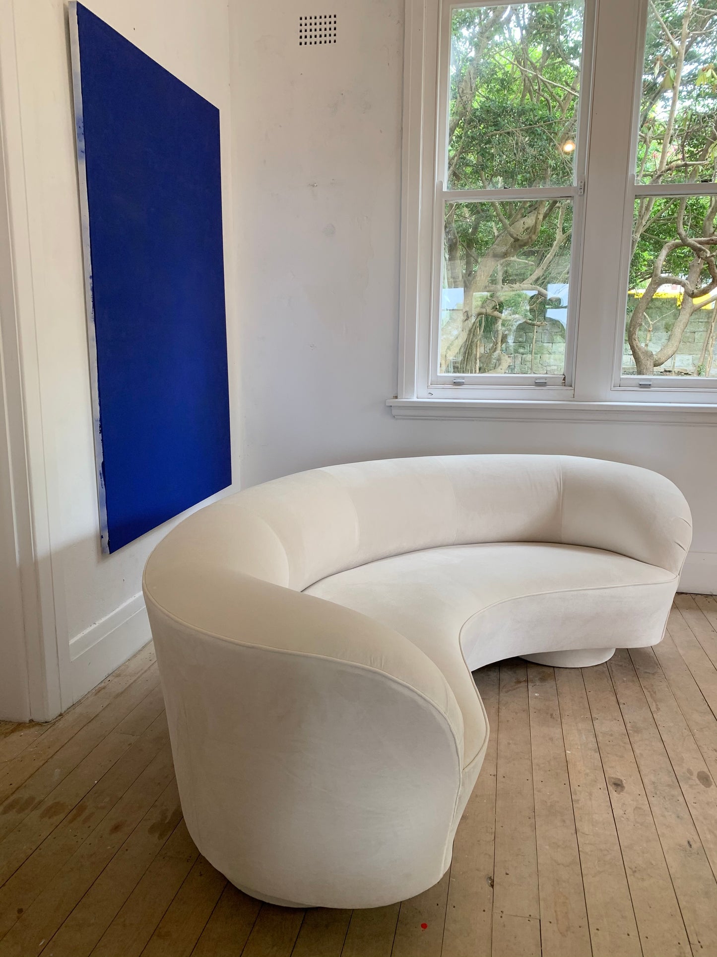 Stunning Velvet Curved Sofa