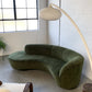 Curved Velvet Sofa in Deep Botanical Green