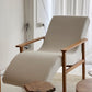 Sculptural Boucle & Wooden Chaise Lounge Chair