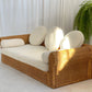 Vintage Cane and Boucle Lounge / Day Bed