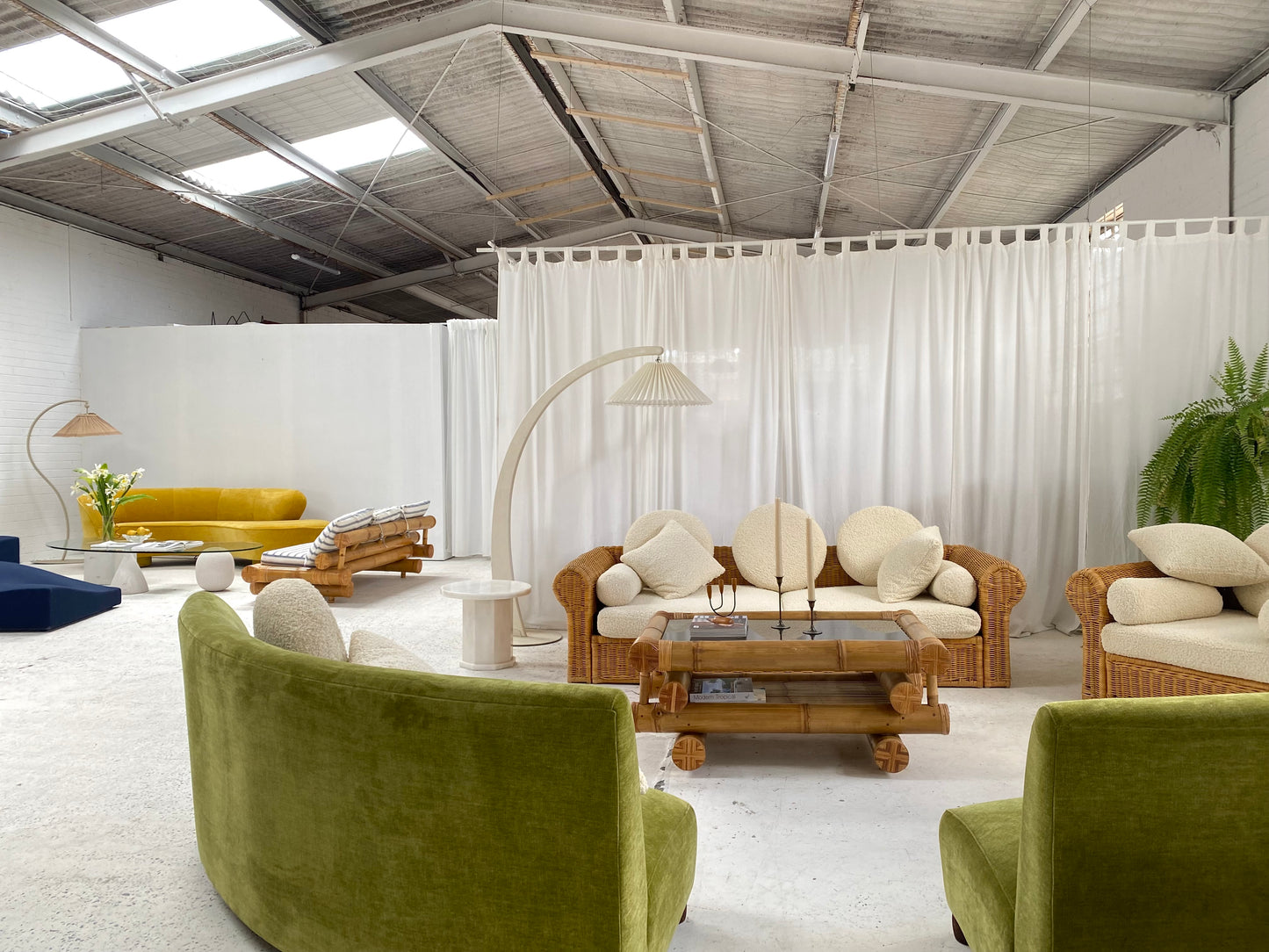 Bespoke Olive Curved Modular Sofa