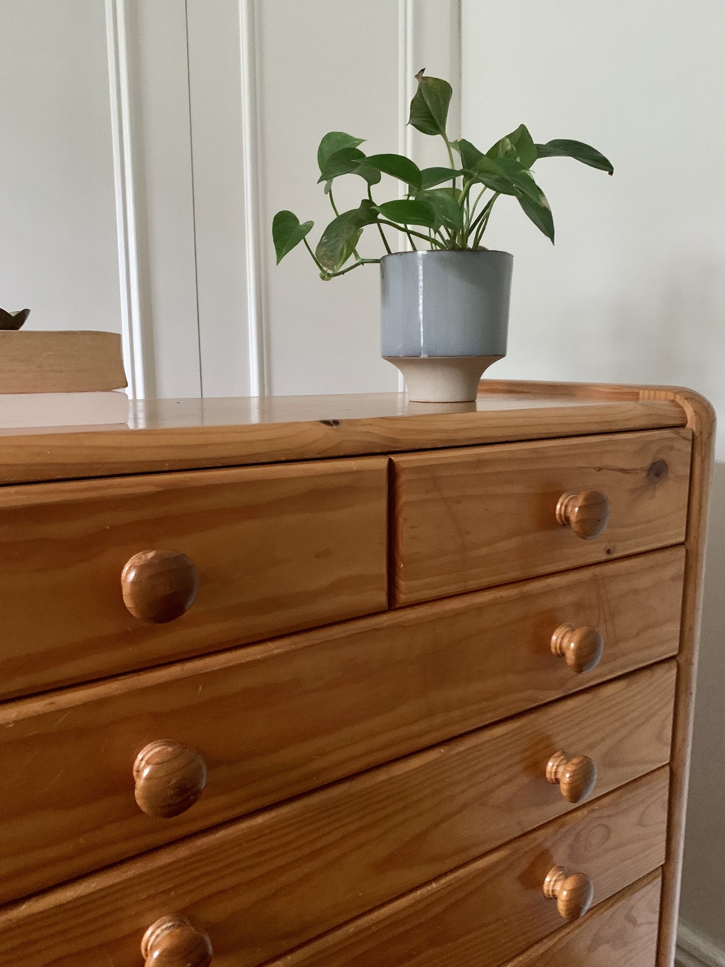 Rattan and Pine Tallboy Drawers