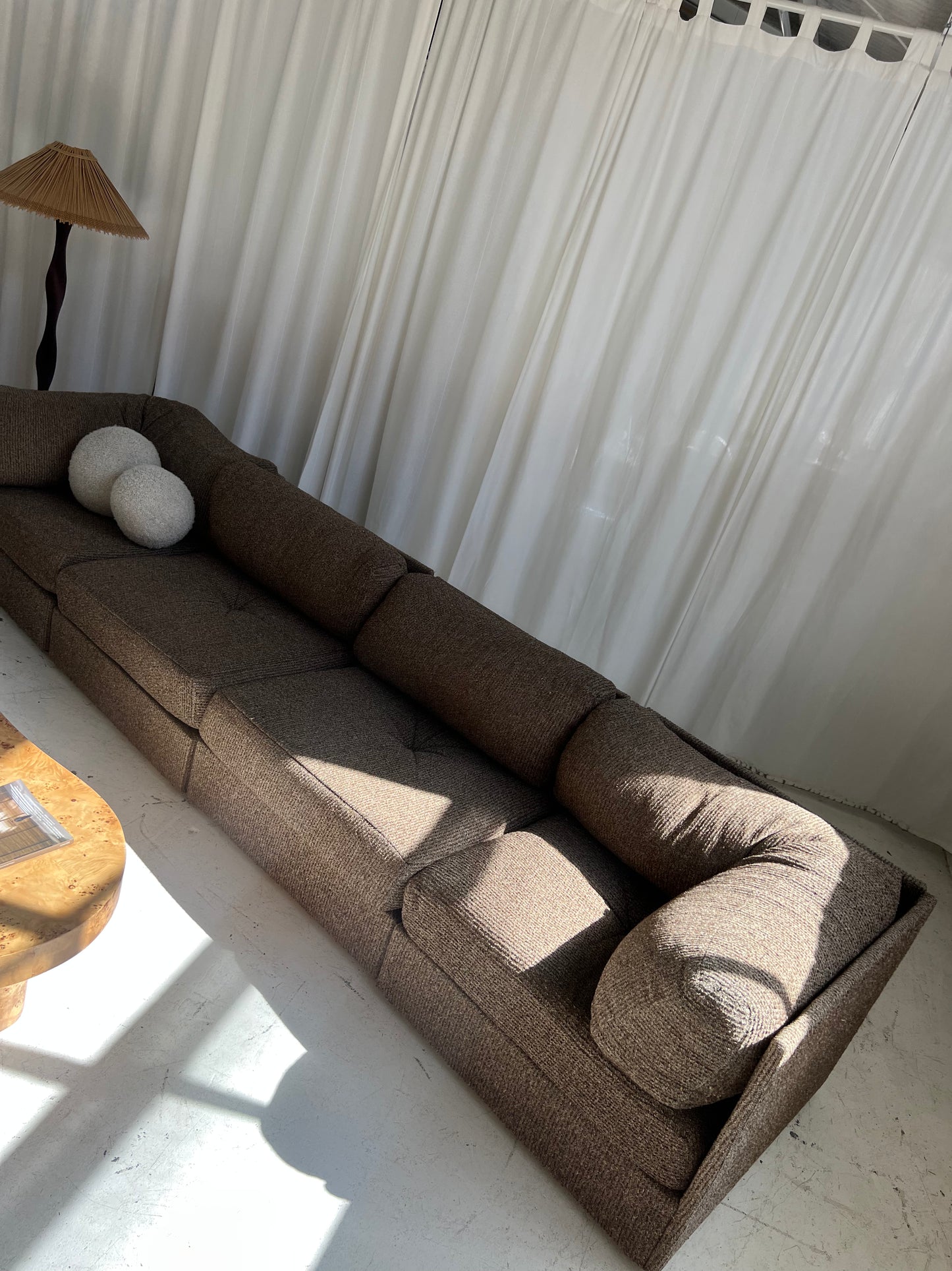 - Vintage Brown Tweed Playpen Modular Sofa