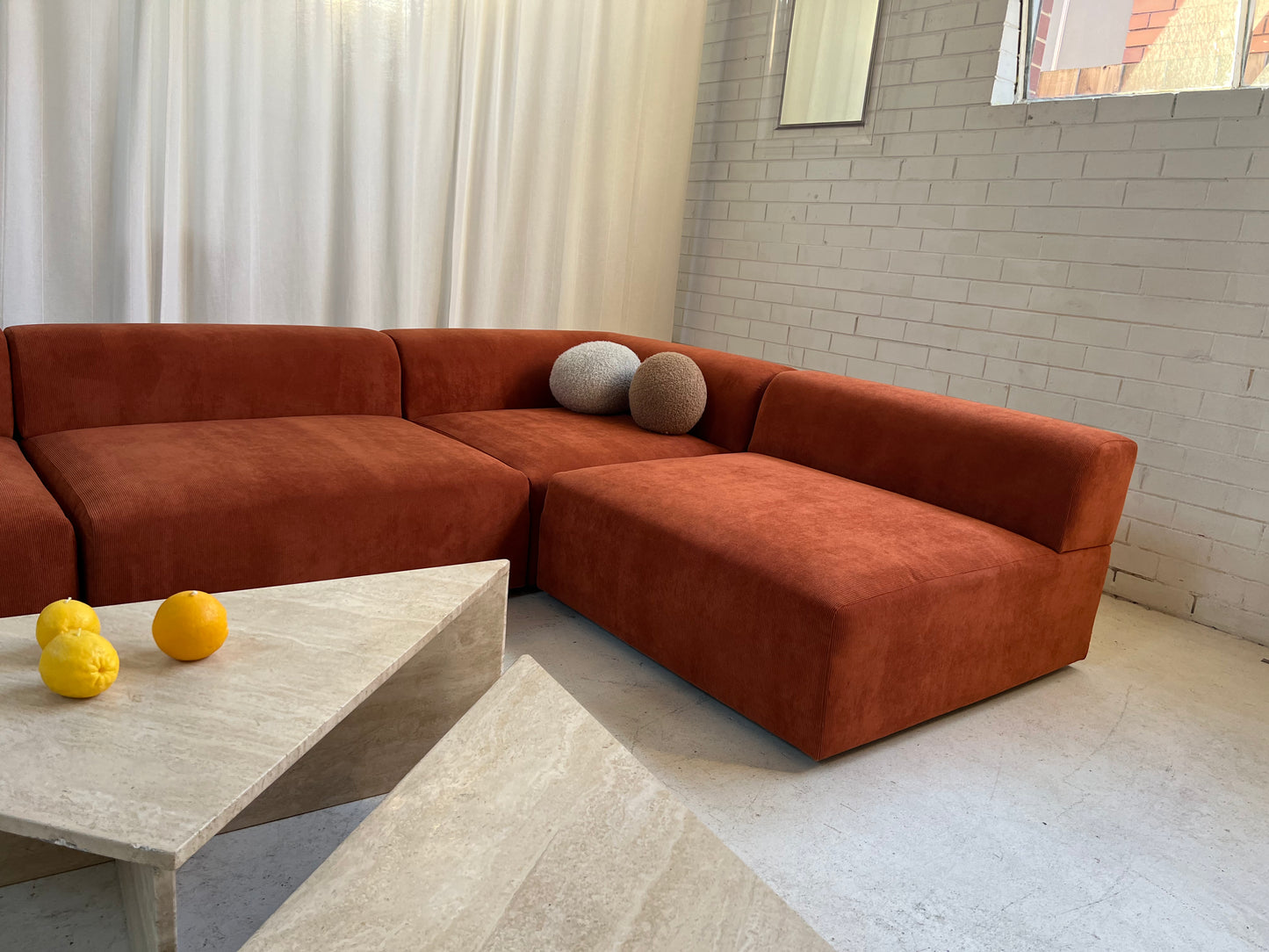 Bespoke Large Corduroy Modular Sofa Set