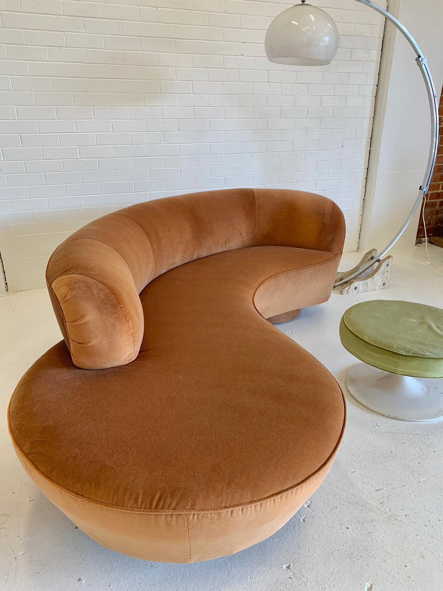 Stunning Curved Velvet Sofa