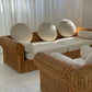 Vintage Cane and Boucle Lounge / Day Bed