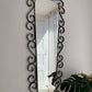 French Curved Iron and Brass Mirror