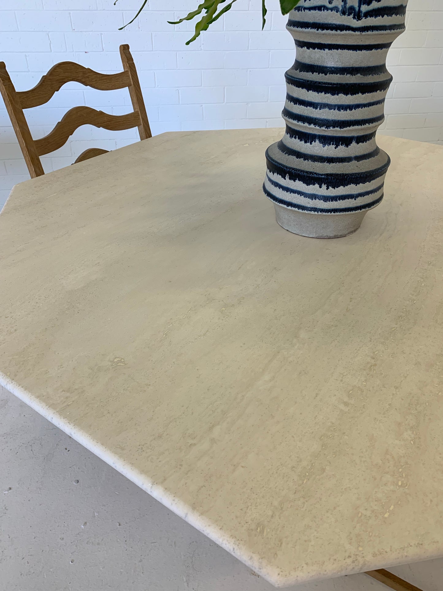 Vintage Honed Travertine Dining Table