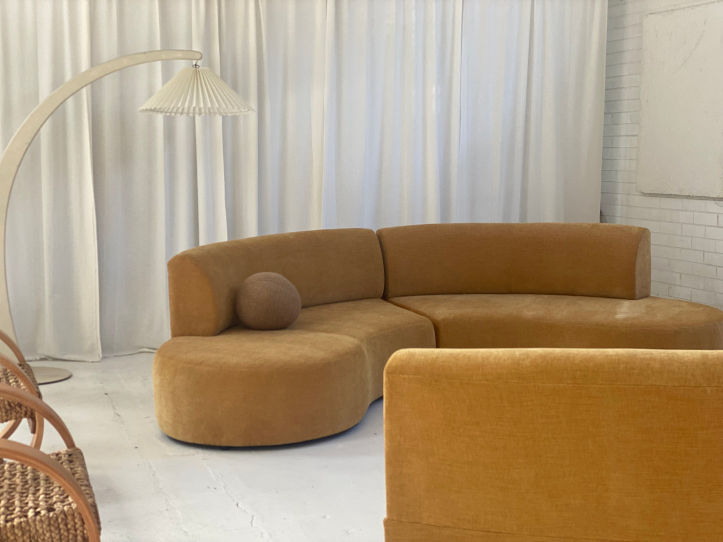 Bespoke Mustard Curvy Modular Sofa