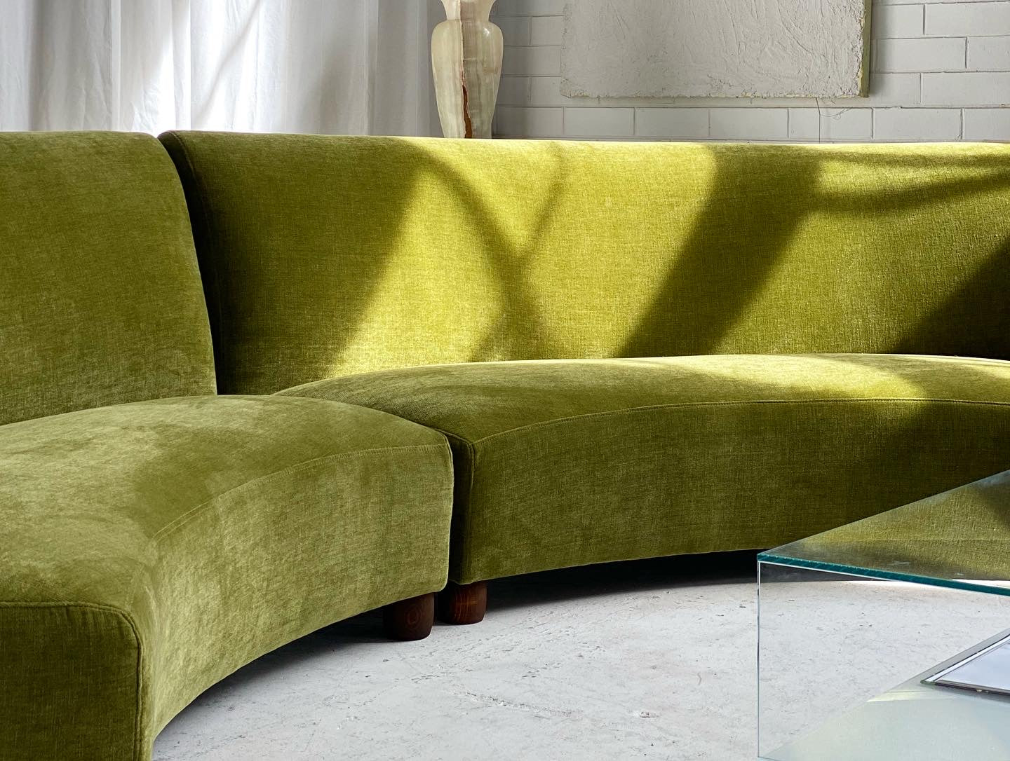 Bespoke Olive Curved Modular Sofa