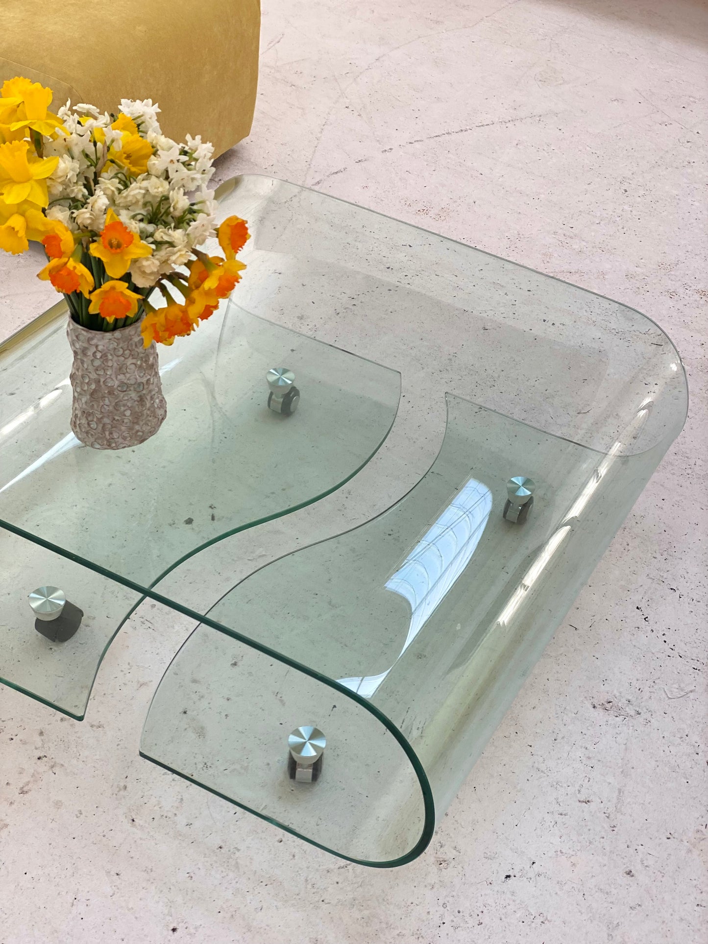 Curvy Glass Coffee Table