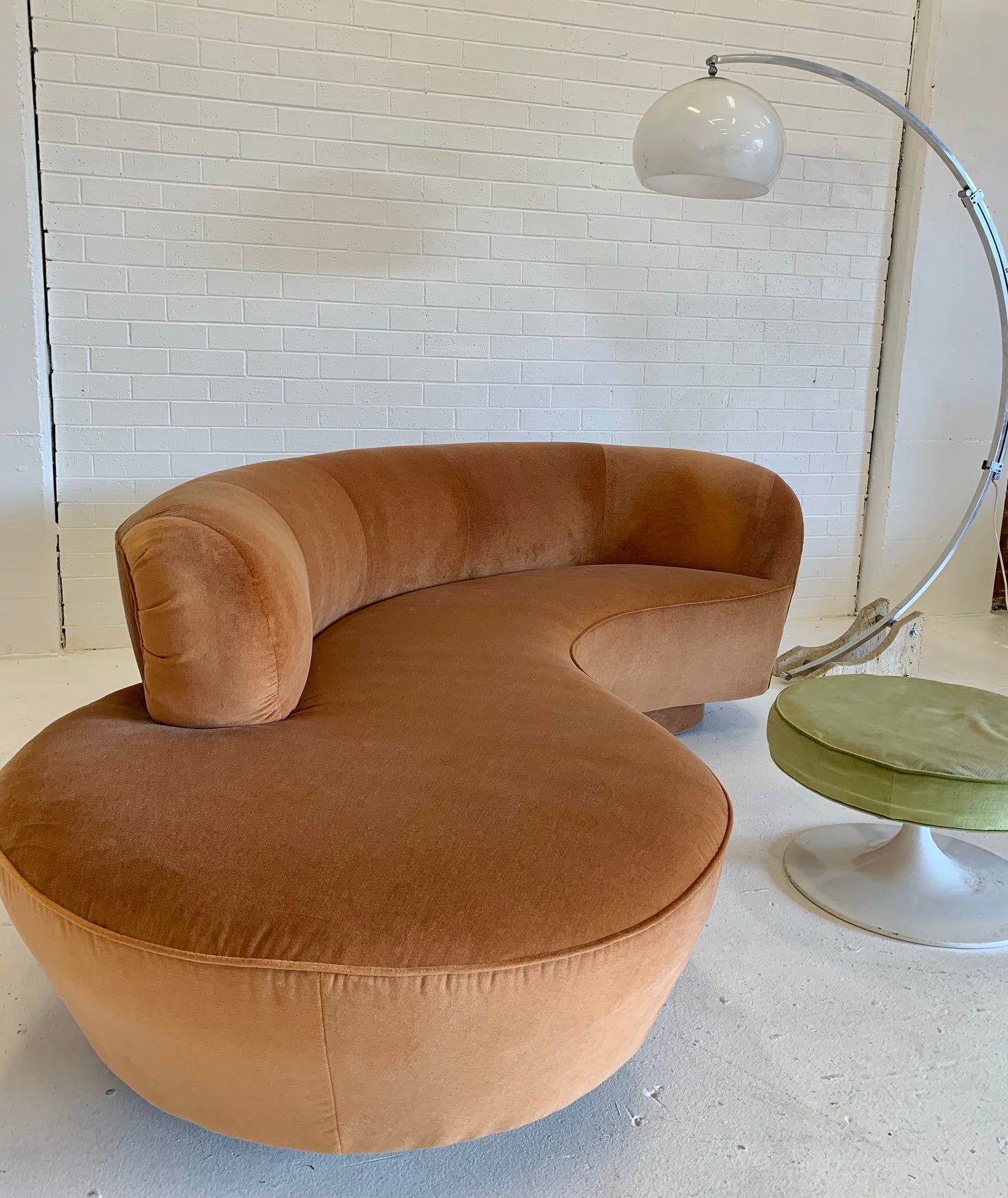Stunning Curved Velvet Sofa