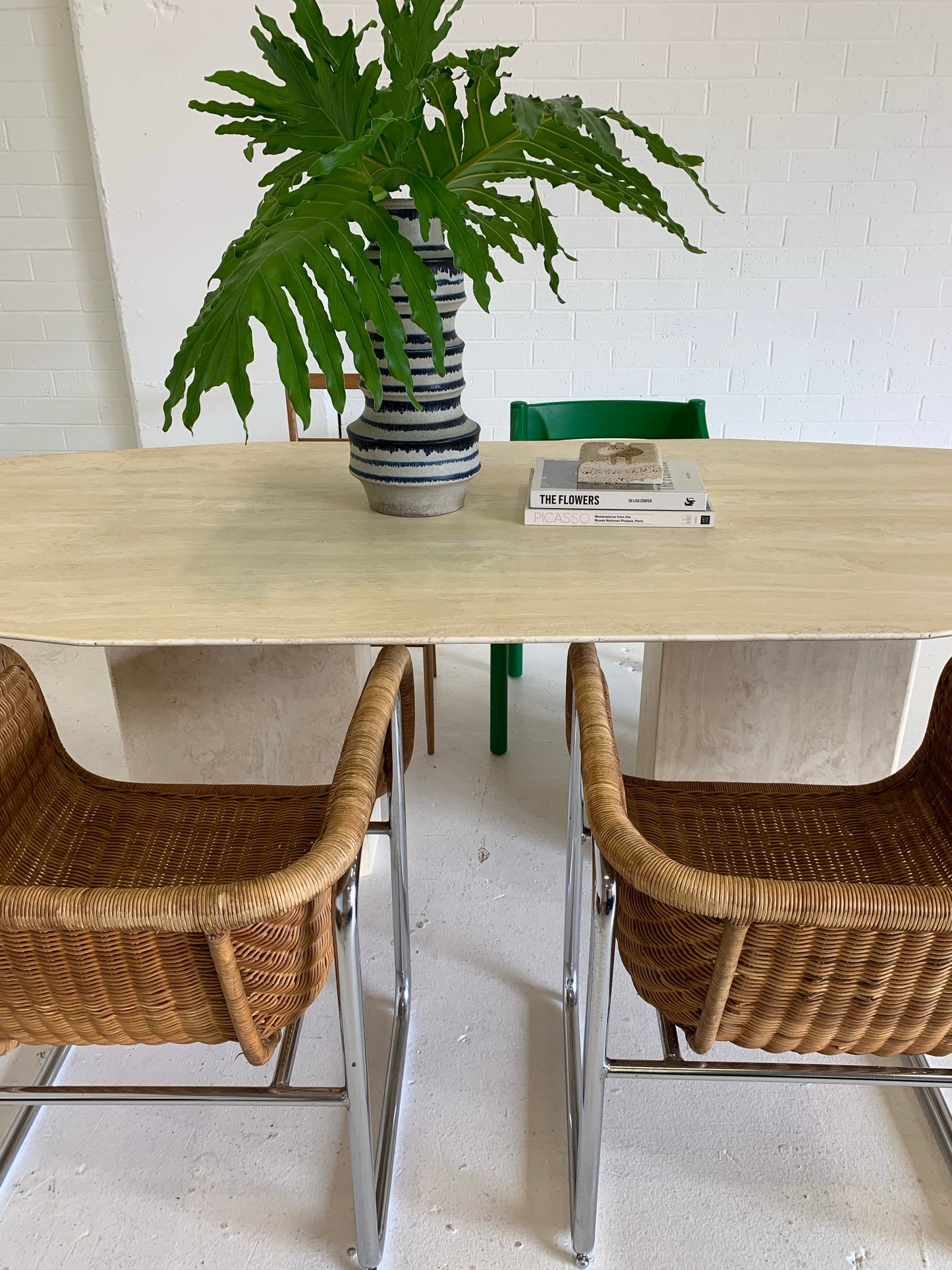 Vintage Travertine Dining Table