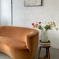 Bespoke Curved Sofa in Ginger Velvet