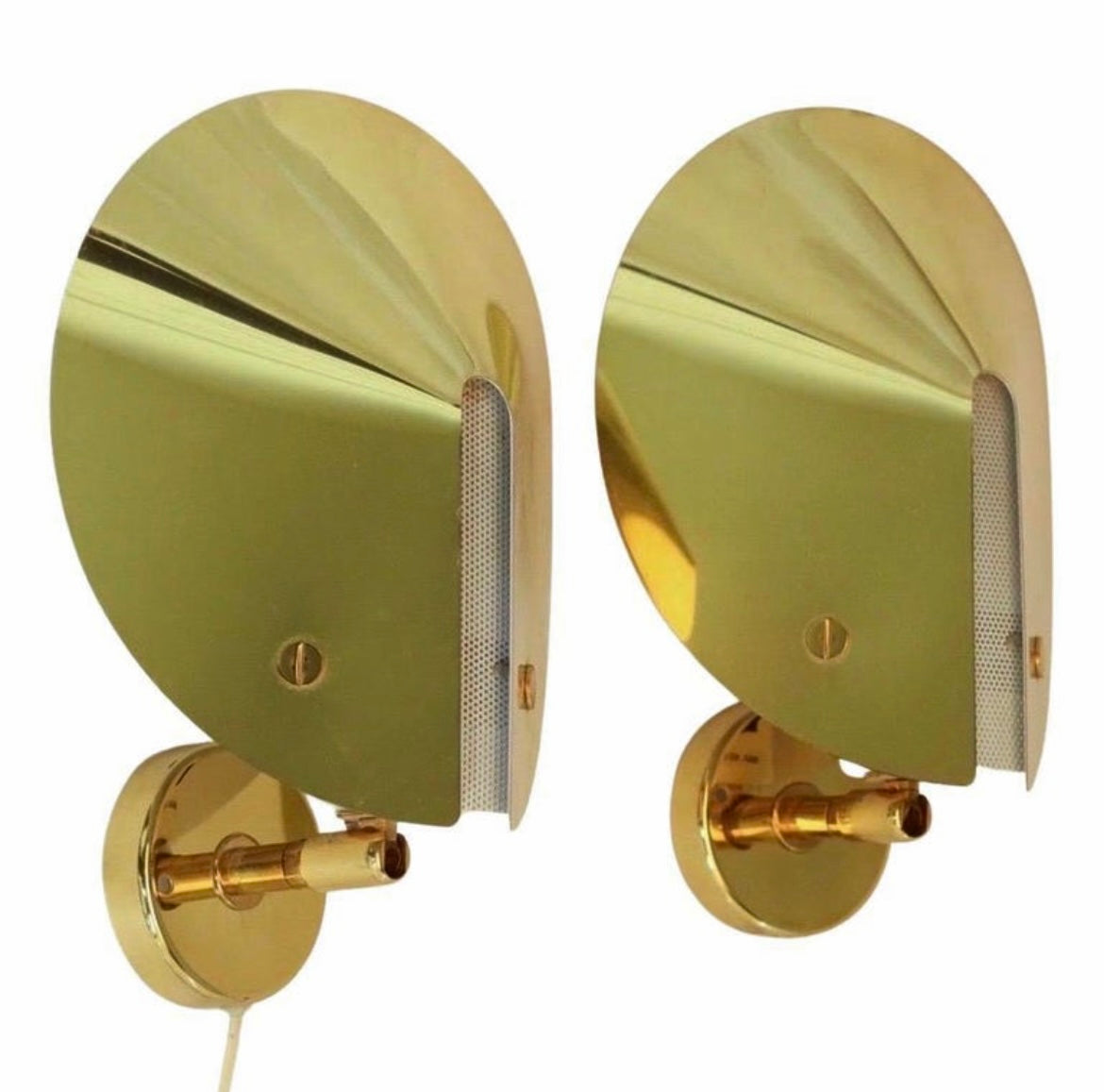 Pair of Vintage Brass Sconces by Aneta, Sweden
