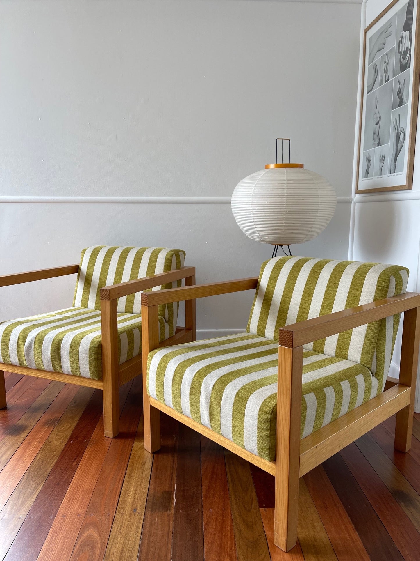 - Striped Lounge Chair - Two Available