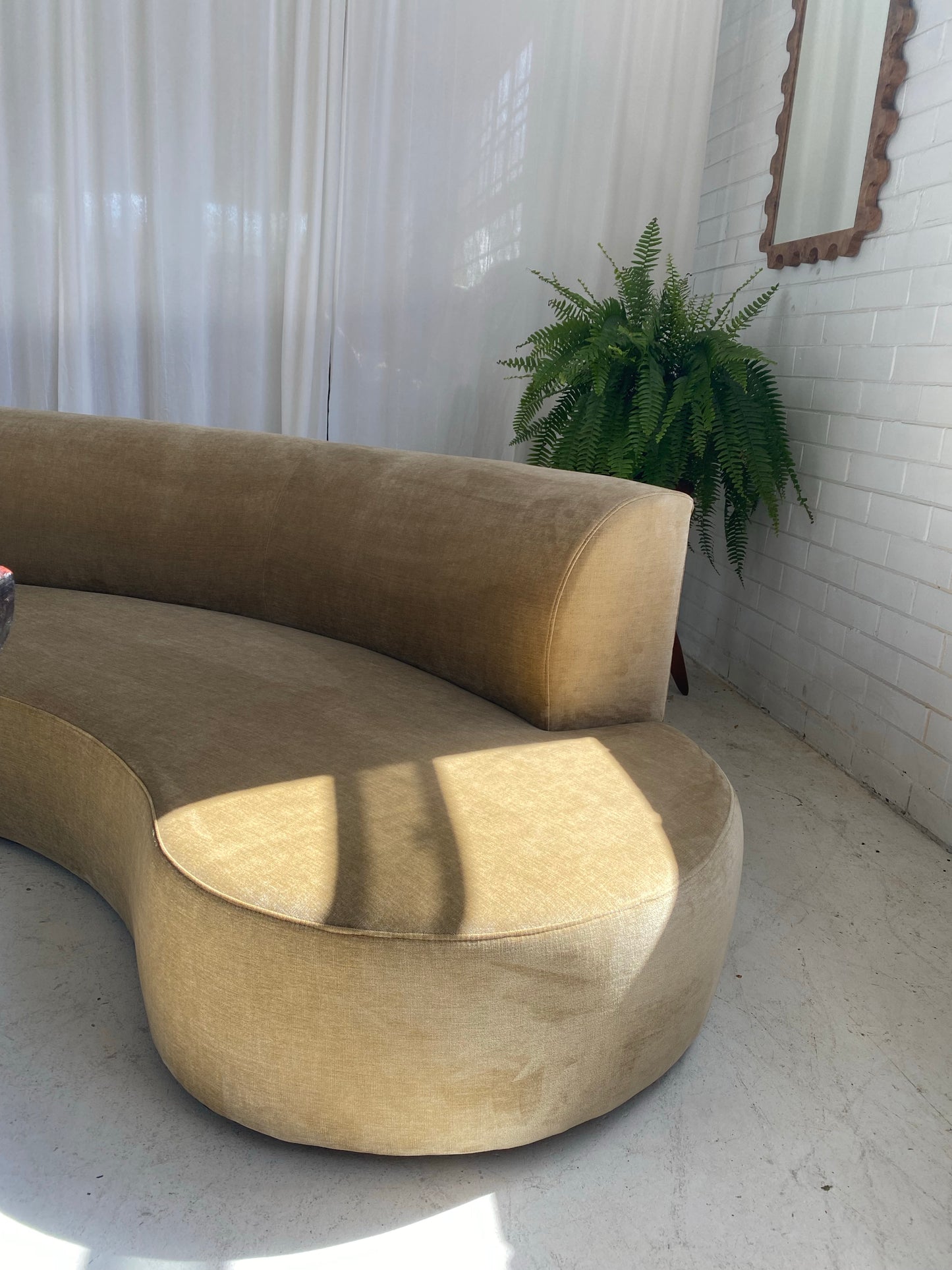 Fawn Velvet Curvy Modular Sofa