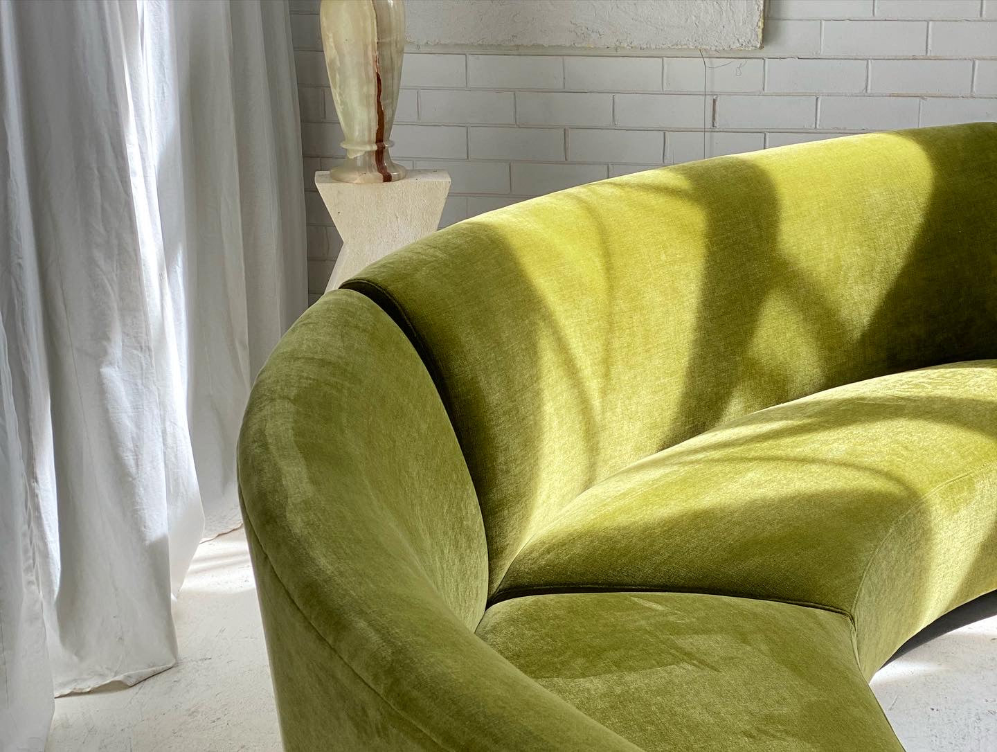 Bespoke Olive Curved Modular Sofa