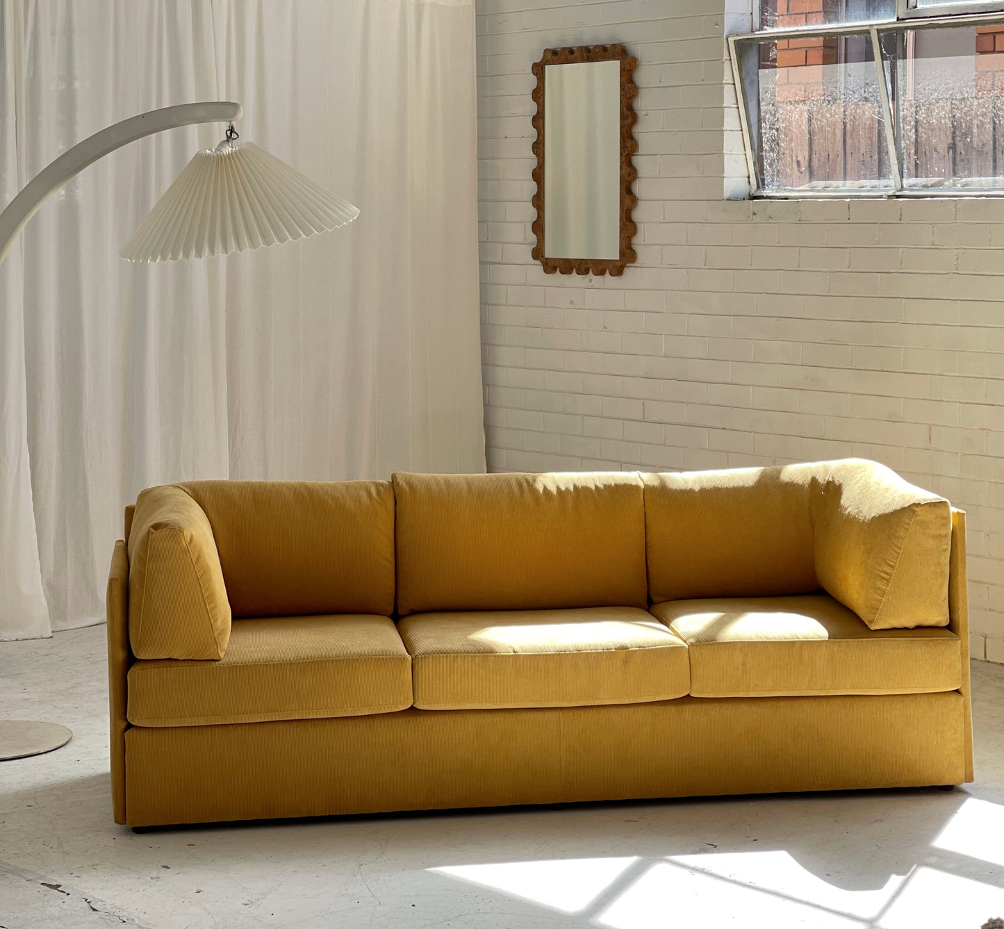 Yellow Corduroy Vintage Sofa
