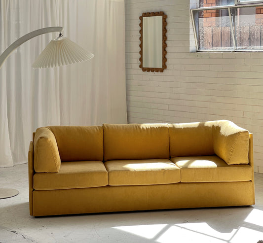 Yellow Corduroy Vintage Sofa