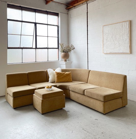 Curved Modular Sofa with Ottoman