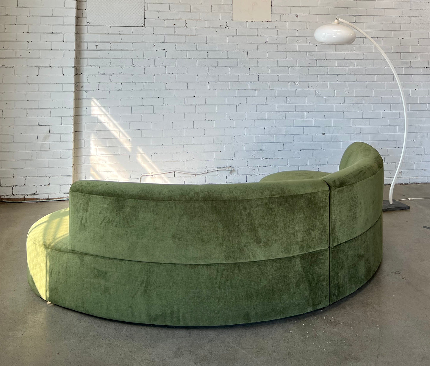 Bespoke Curved Sofa in Deep Botanical Green