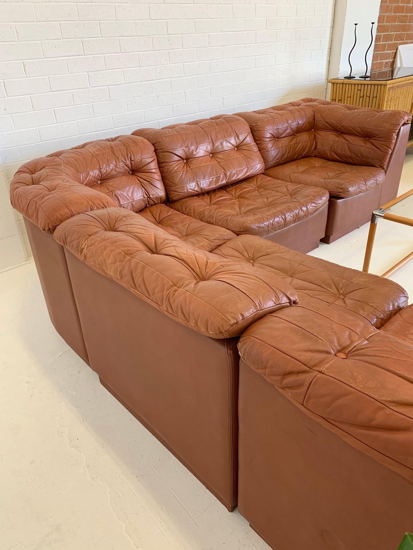 Vintage Leather Modular Sofa