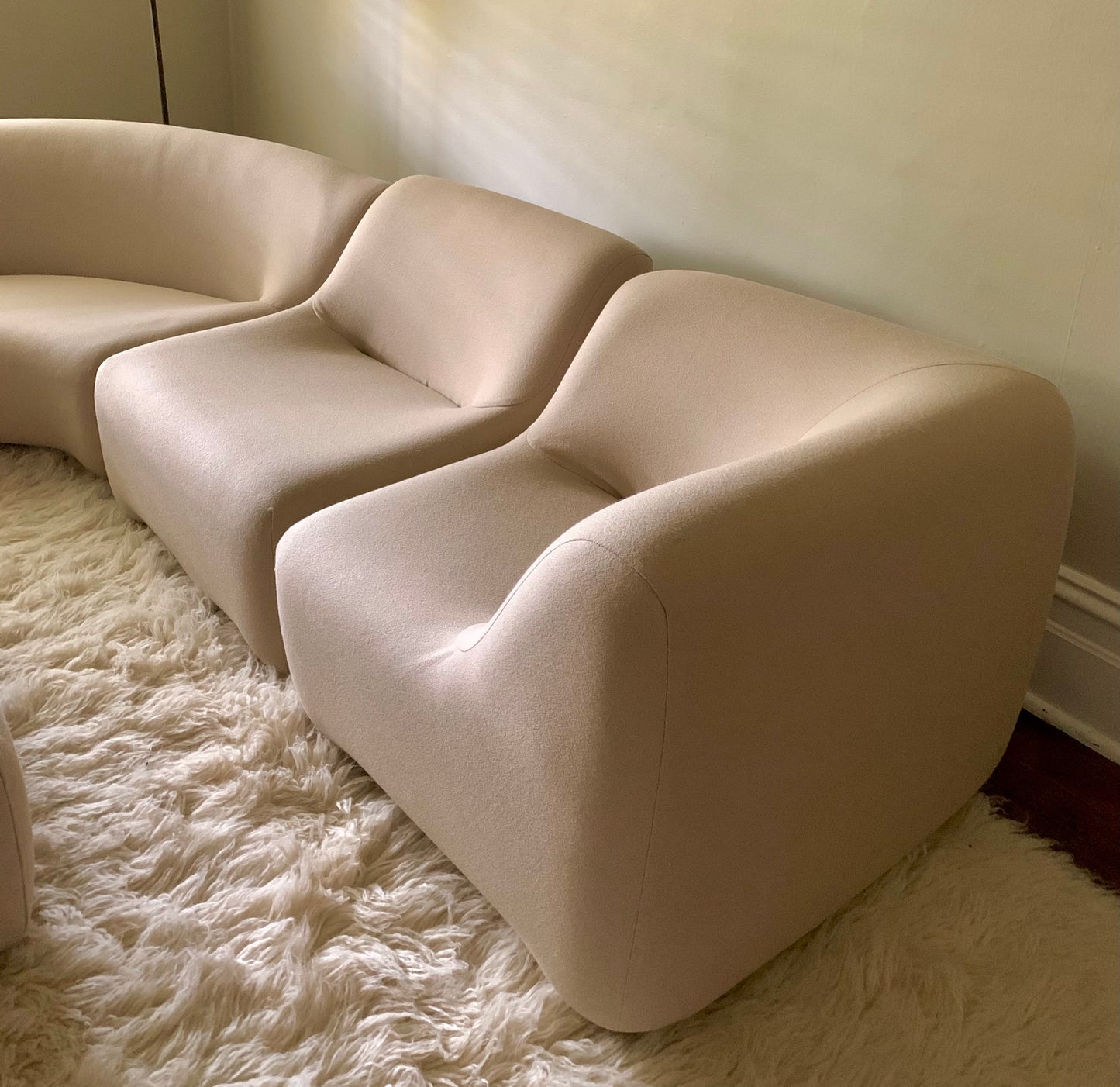 Featherston Numero VII Modular Sofa Reupholstered in Soft Wool