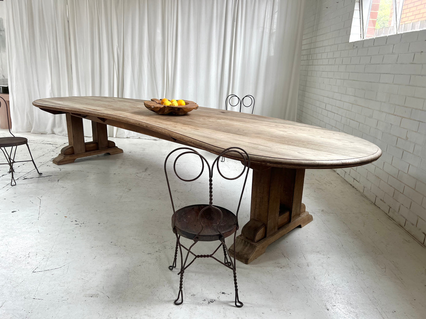 Custom Large Wooden Curved Table