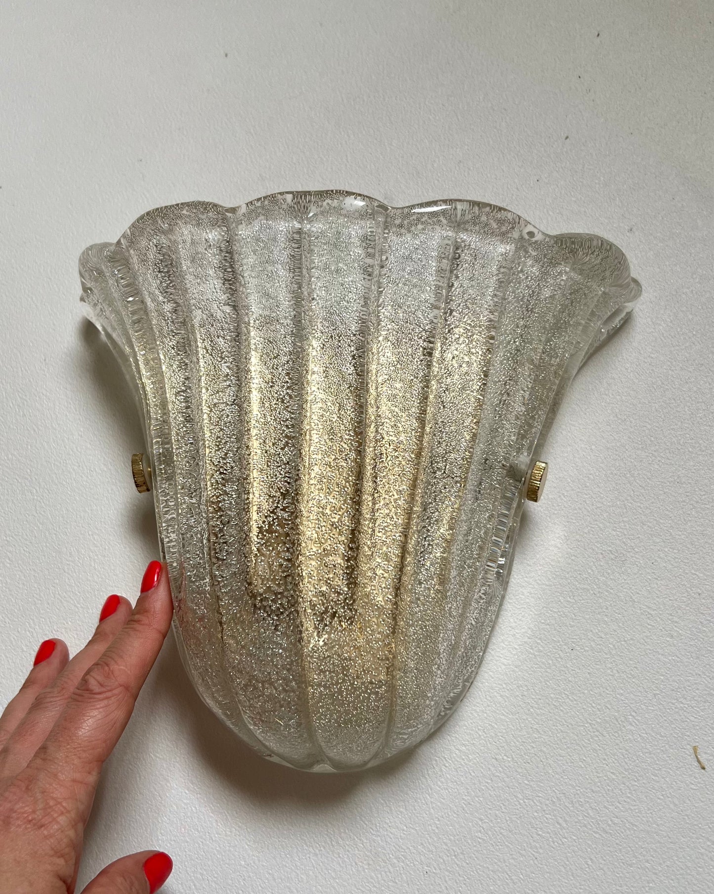 - Vintage Murano Scalloped Shell Sconce, Italy