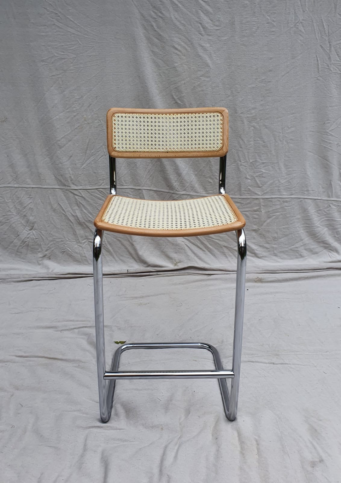 Set of Four Cesca Style Cane Bar Stools, made in Italy