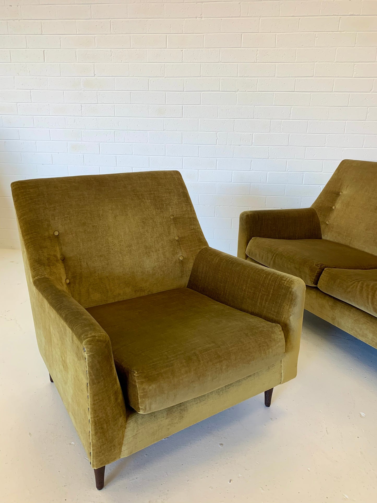 Beautiful Mid Century Velvet Armchairs