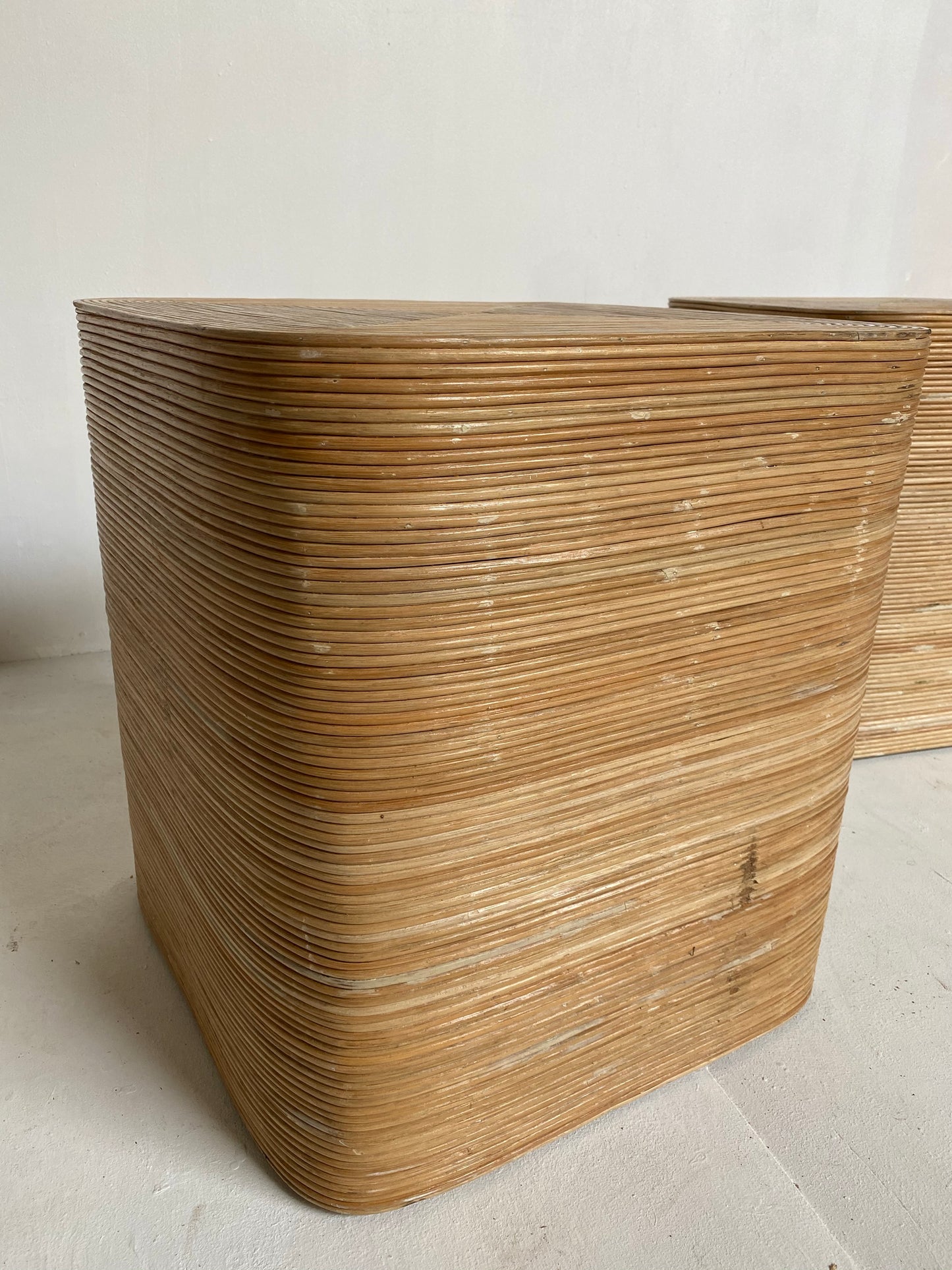 Pair of Rattan Bedside Tables