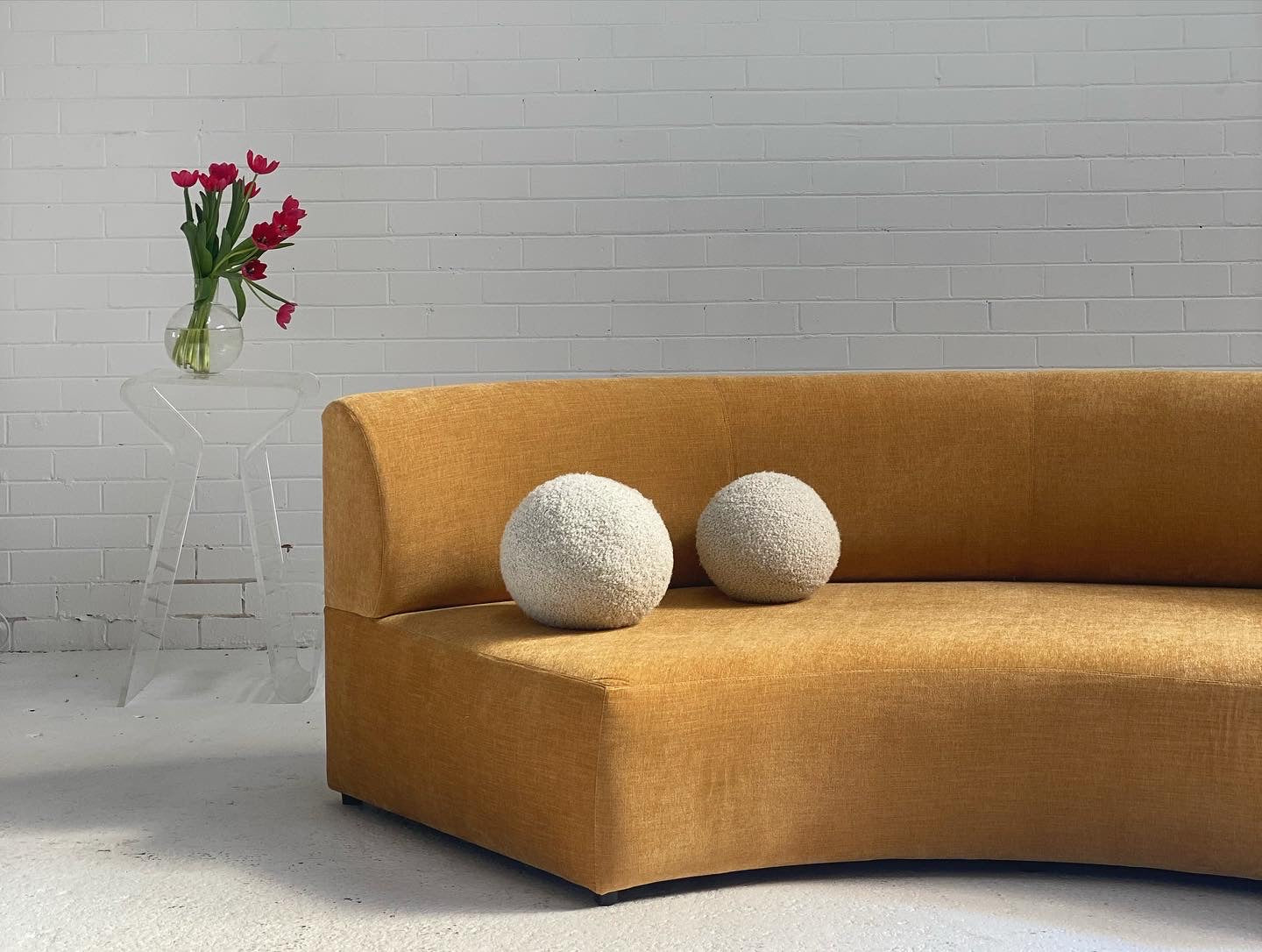 Bespoke Mustard Curvy Modular Sofa