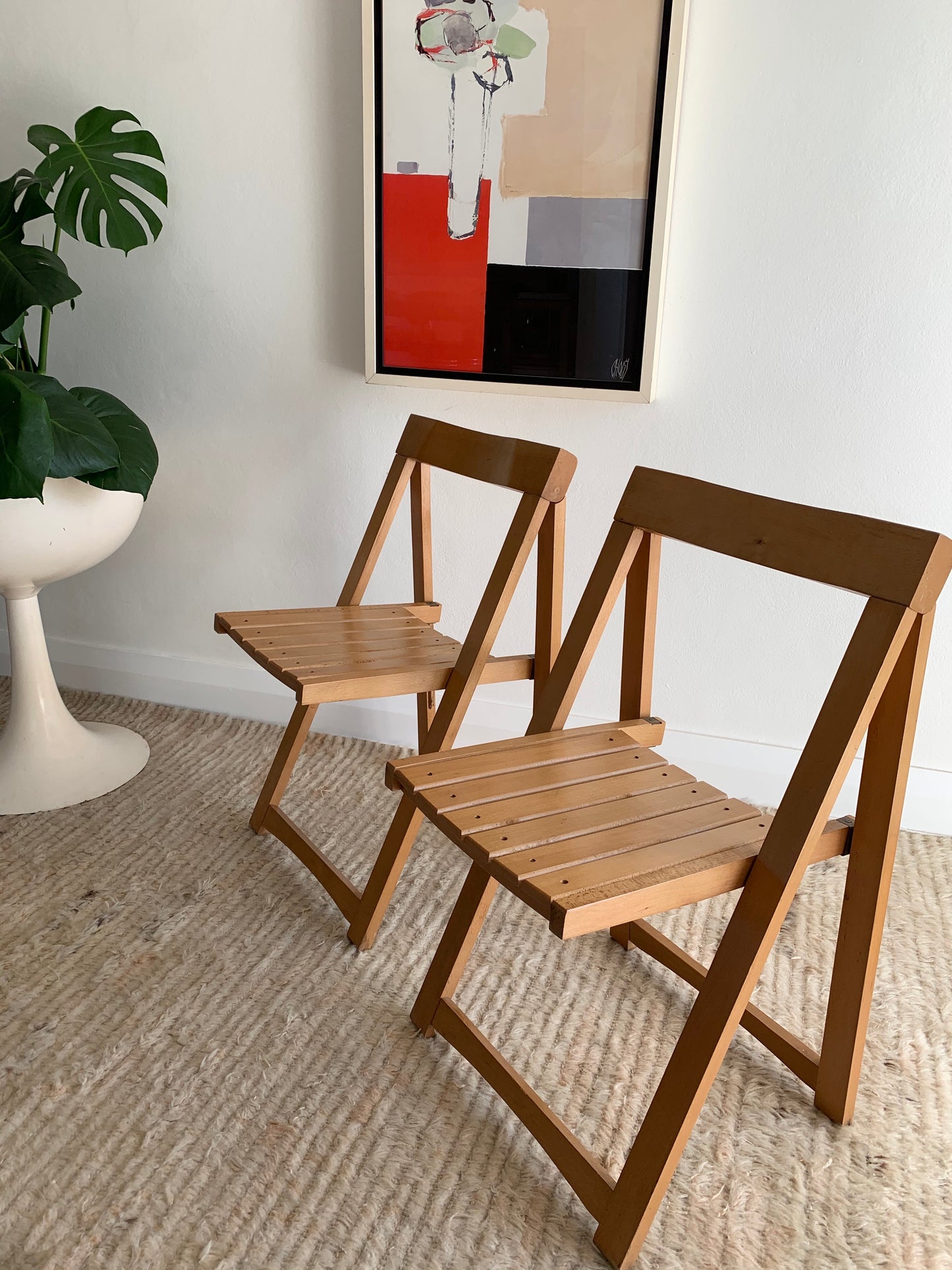 Original 1960’s Aldo Jacober and Pierangela d’Aniello “Trieste” Folding Chairs for Bazzani