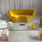 Vintage Glass & Travertine Coffee Table
