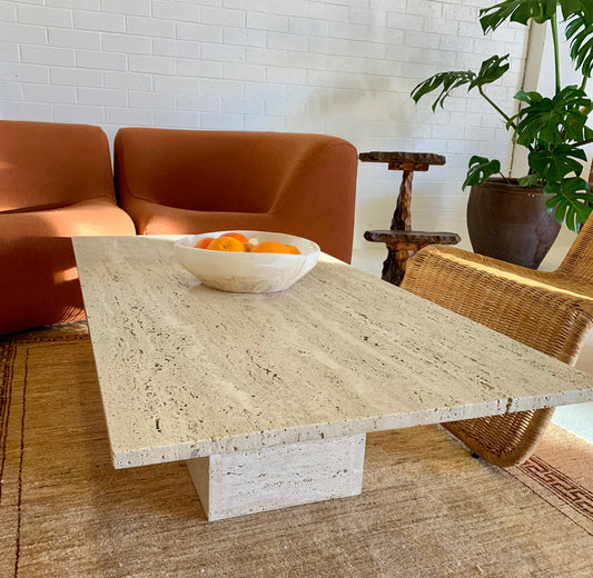 Unfilled Travertine Coffee Table