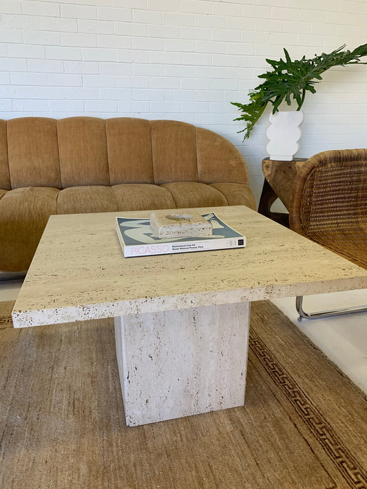 Unfilled Travertine Side Table/ Coffee Table