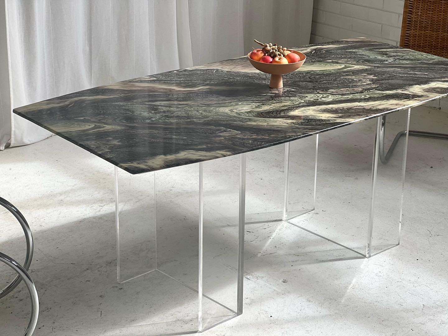 Custom Lucite Marbled Table