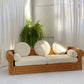 Vintage Cane and Boucle Lounge / Day Bed