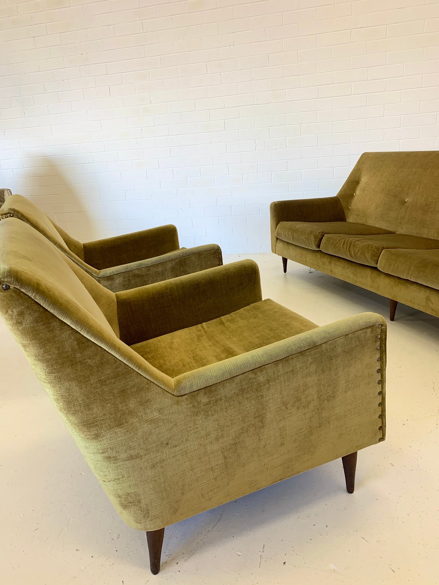 Beautiful Mid Century Velvet Armchairs