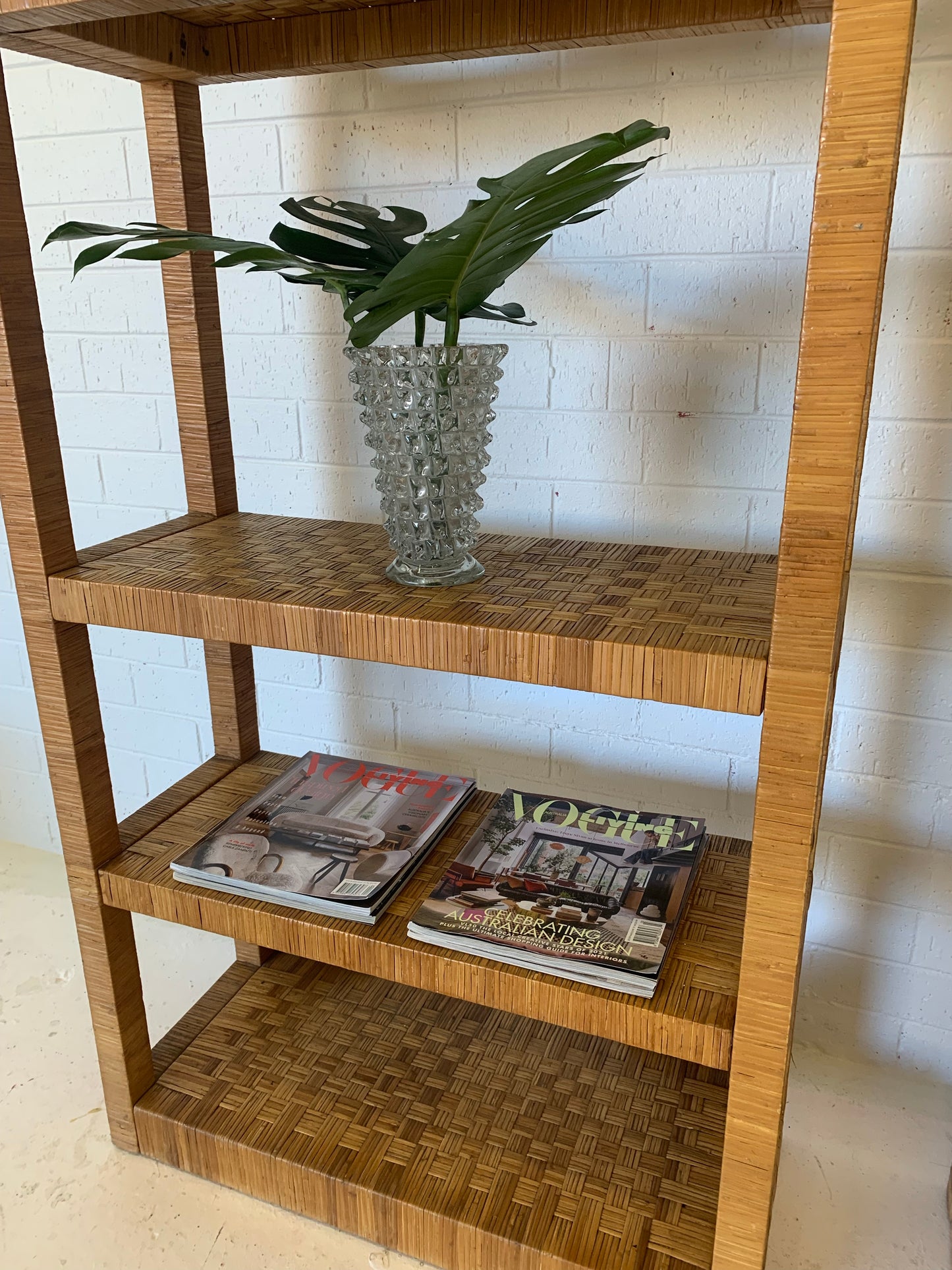 Vintage Rattan Bookshelf