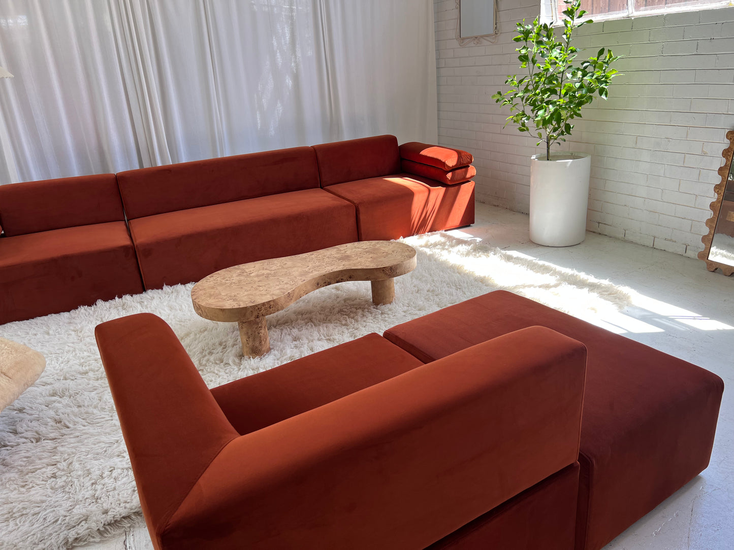 - Copper Velvet Modular Sofa Set